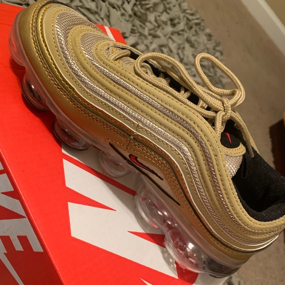 Nike Shoes - Gold Air Vapormax 97’ size 6.5 youth